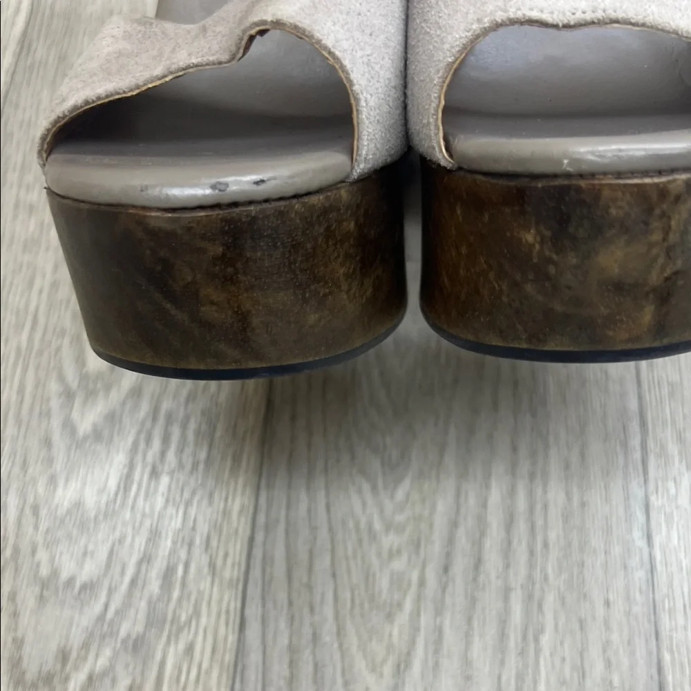 Lulu's Cream and Brown Platform Heels